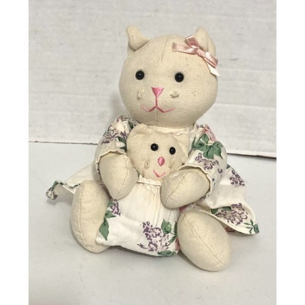 Cat Mom with Kitten Plush Toy Stuffed Animal 9.5” - Picture 5 of 9
